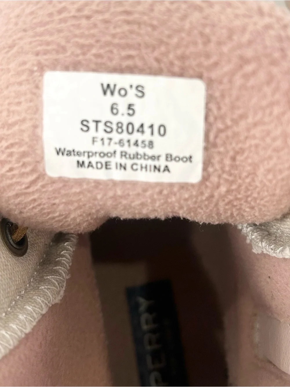 Sperry Saltwater Duck Boots Blush Pink Waterproof Lace Up Boots Women’s 6.5
